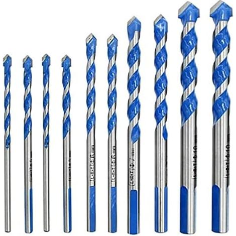 10 brocas de carburo de tungsteno para metal, acero y baldosas cerámicas (6/8/10/12 mm) (1/5)
