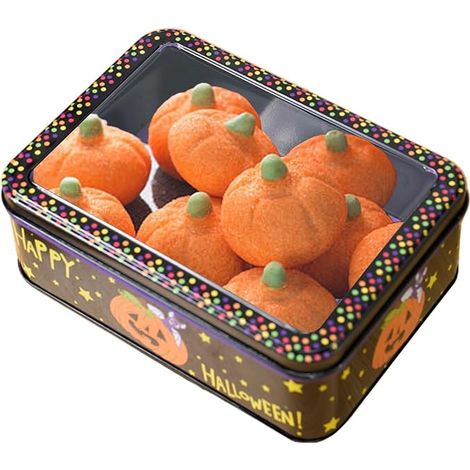 CCYKXA Kleine Halloween-BlechdoseHalloween-Keksdose - Leere MetallblechdosenTragbare rechteckige Metall-Aufbewahrungsboxen in