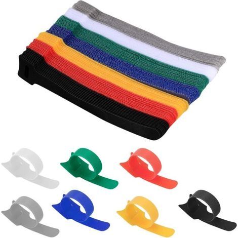 70 pezzi di fascette per cavi riutilizzabili, clip per cavi in nylon, morsetti per cavi elettrici con chiusura a strappo, clip per organizzare i cavi, gestione dei cavi per casa e ufficio - 7 colori (1/4)