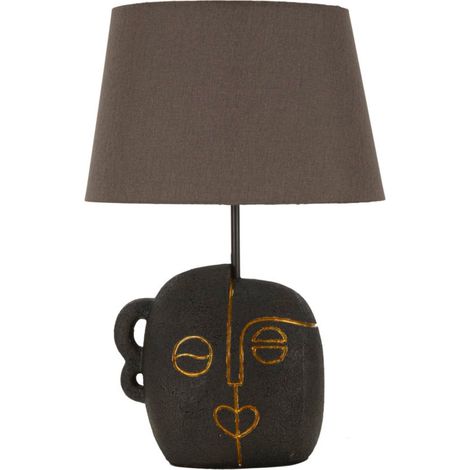 Lampada da tavolo in resina marrone, Ø30,5x46 cm – Tribal (1/5)