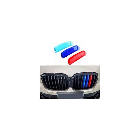 Striscia decorativa tricolore per BMW X3 2022–2025 – compatibile con i modelli classici a doppia griglia (non compatibile con X3 M40i 2022) – Crezuo