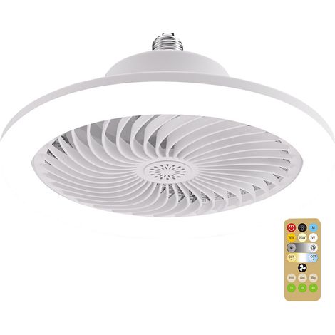 Intelligenter Schlafzimmerventilator mit LED-Fernbedienung, großes Modell, dimmbare Stimmungsbeleuchtung, E27-Sockel, ätherischer Öldiffusor, ideal für die Aromatherapie. (1/5)