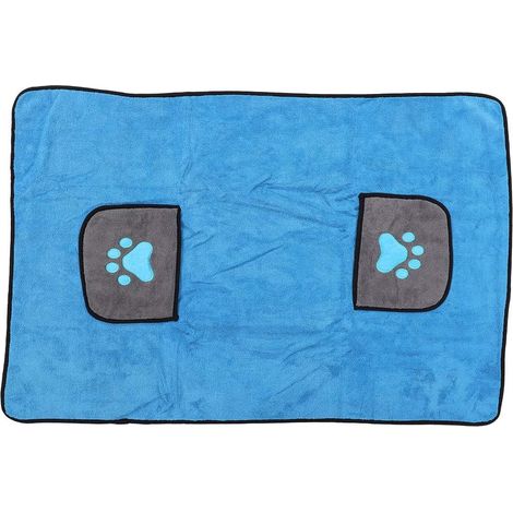 Serviette De Bain pour Animaux De Compagnie, 100x70cm/39.37x27.56inch Peignoir D'absorption d'eau pour Animaux De Compagnie Douche Lavage Serviette De Bain Grande Taille pour Chiens Chats (1/5)