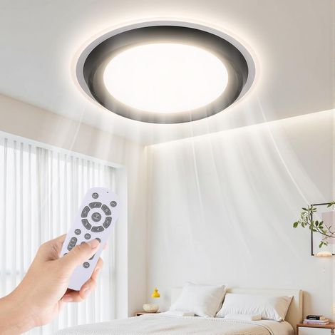 Ventilateur de plafond sans pales, profil bas et avec éclairage — 19,7 pouces, fonctionnement silencieux (20 dB), avec télécommande (1/5)