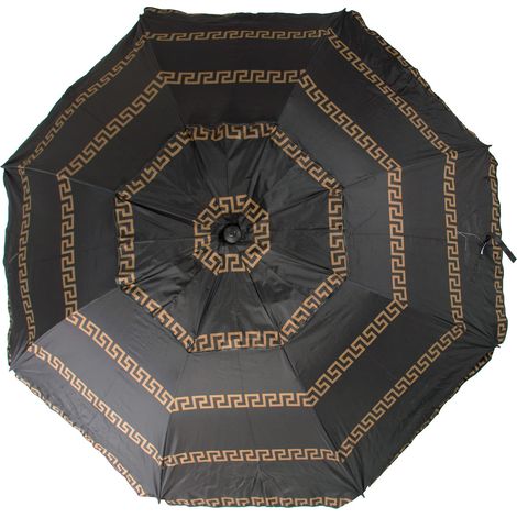 Parasol de plage modèle olympienne noir 200cm avec spirale et poteau de voyage total. 8 tiges. Protection totale contre les rayons UV, Olympia noir, 200 cm (1/5)