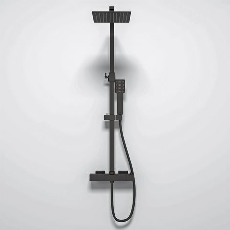 DUSCHPARADIES Thermostat-Duschsystem Edelstahl Quadrat-Design