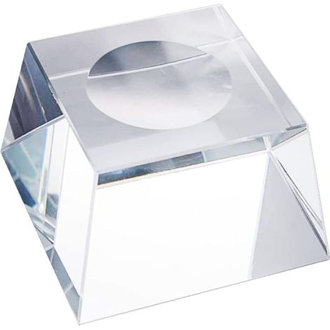 Support d'affichage en boule de verre transparent, base de cristal pour décoration (1/5)