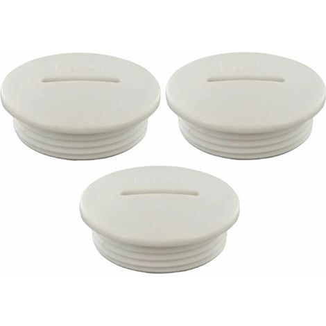 3x Bouchon obturateur vis de blocage pour presse étoupe en plastique gris clair filetage PG Fermeture Câbles Fils Etanchéité Protection Bouton, PG 21 (1/2)
