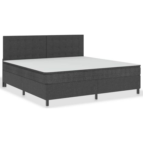 Sommier tapissier Gris foncé Tissu 200x200 2 (1/5)