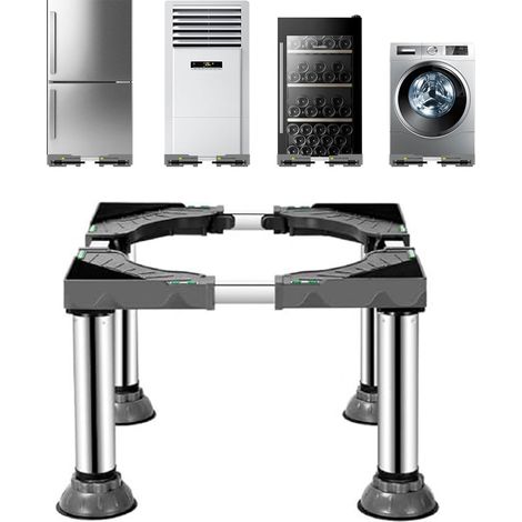 Socle pour lave-linge, résistant aux chocs, largeur et hauteur réglables (40-65 cm, 31-34 cm) pour lave-vaisselle, climatiseur sur pied et congélateur (1/5)