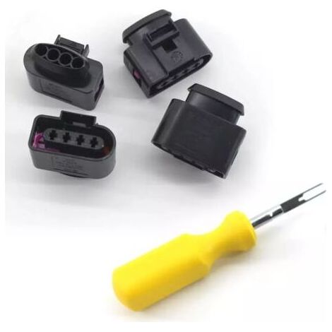 Kit de reparación de conectores de bobina de encendido para automóviles de 4 piezas con arnés y herramienta para Audi VW 4B0973724 (1/5)