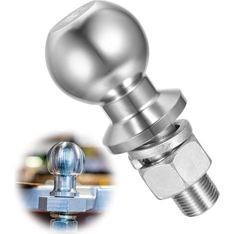 50 mm Boule Attelage Tracteur Tondeuse, 3,5 Tonnes Boules d'Attelages, Boule d'attelage de Remorque, Boulon à Tête Sphérique pour Attache Remorque Voiture Tracteurs Camions (1/5)