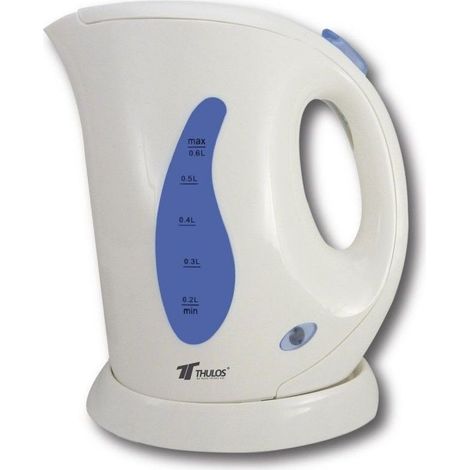 Bouilloire électrique blanche 0,6 litres 600W, sans fil, résistance en acier inoxydable