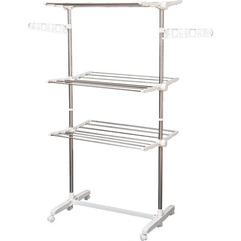 Stendibiancheria 3 Piani Regolabile in Acciaio Inox Premium (1/5)