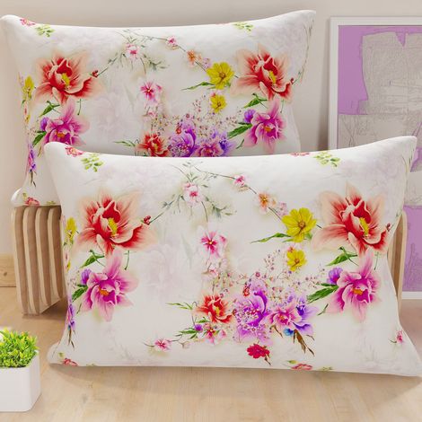 Lot de 2 Taies d'Oreillers 145x40 cm 100% Microfibre Hypoallergénique, Housse Oreiller Rectangulaire Blanc, Paquet de 2