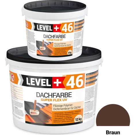 LEVEL+ Dachfarbe Sockelfarbe elastische Dicht-Polymermembrane L+46 BRAUN - 16KG