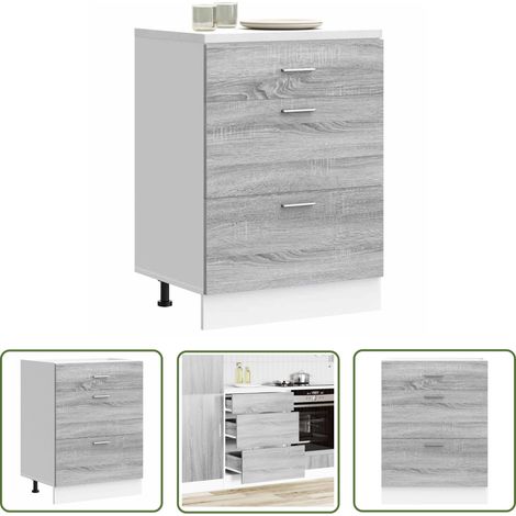 vidaXL Armoire de cuisine sonoma gris bois d'ingénierie (1/5)