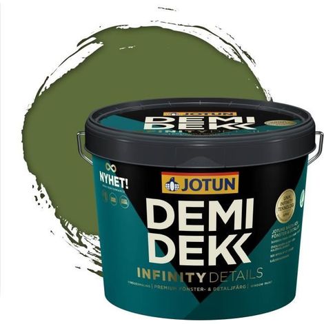 Peinture Bois - JOTUN - Lasure Opaque Satinée - RAL 6025 - Vert Fougère - 3L (1/2)
