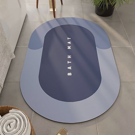 Tapis De Bain Memoire De Forme - Absorbant Rapide Et Non Glissant - Pour Salle De Bain Et Lavabo - Set De 3 Tapis 40 X 60 Cm - Vert Et Brun (1/3)