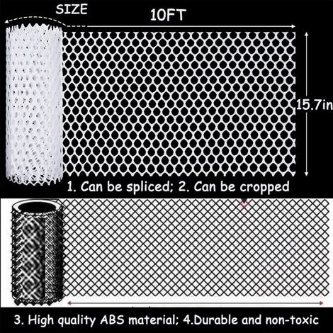 15.7IN x 10 FT Grillage de clôture en plastique pour poulailler, grillage pour le jardinage, clôture de volaille, grillage blanc, filet hexagonal en plastique pour volaille (1/3)
