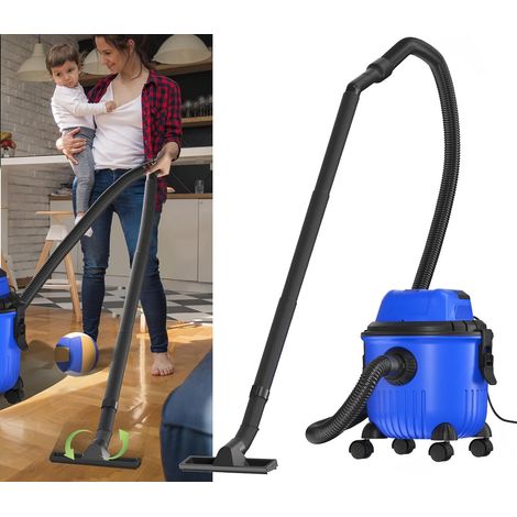 Aspirateur eau et poussière 15 litres, seau de dépoussiérage: 15 litres, tuyau d'aspiration: 1,5 mètre, y compris filtre HEPA, brosse à plancher et buse à fente (1/5)
