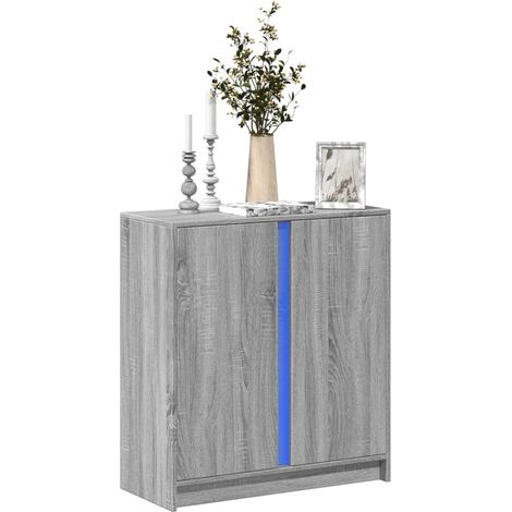LED-Sideboard Grau Sonoma 77x34x85 cm Holzwerkstoff