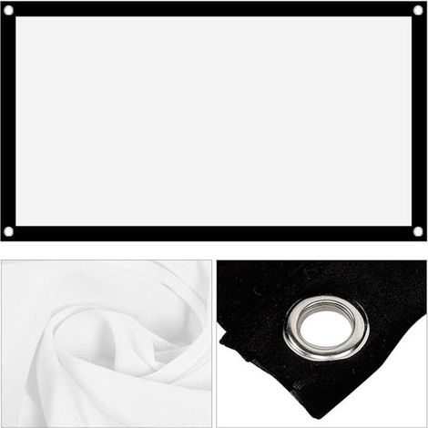 Schermo pieghevole da 60 pollici (16:9), schermo HD portatile per uso interno ed esterno, home theater, campeggio e proiezioni di film, bianco (1/5)