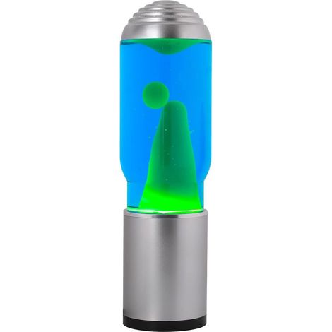 ITotal XL2199 Lampe à Lave avec Base Argentée, Liquide Bleu et Cire Verte (1/5)