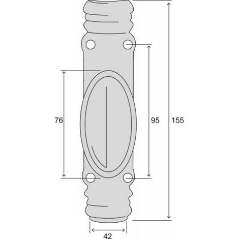 Fausse crémone applique fonte époxy blanc – Entraxe 43 mm – Dimensions 147 x 42 mm – Pour tringles 16 x 8 mm type TR168 – Fonderie Rollinger