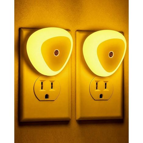 Veilleuse LED à brancher - Veilleuse avec capteur jour/nuit - Convient aux bébés, enfants et adultes - Lumière chaude - Lot de 2
