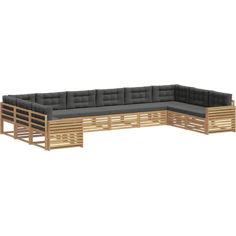 Set divani 10 pz Bianco e Antracite Polyester vidaXL (1/5)