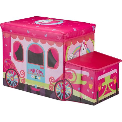 Taburete puf cofre Toy box puf plegable para niños rosa 1300028122 (1/5)