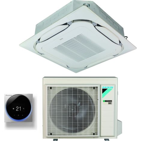daikin bluevolution kassetten-klimagerät round flow 12000 btu fcag35b r-32 wi-fi optional klasse a++/a++ mit standardgrill im lieferumfang - italienische garantie r-32,wired control madoka silver brc1 (1/4)