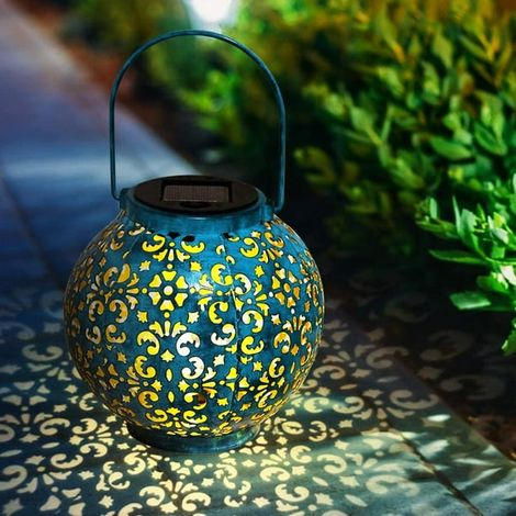 Lanterne suspendue solaire étanche pour extérieur – Décorative et portable pour jardin, terrasse ou balcon – Lampe LED rechargeable avec crochet, 1 pièce (1/5)