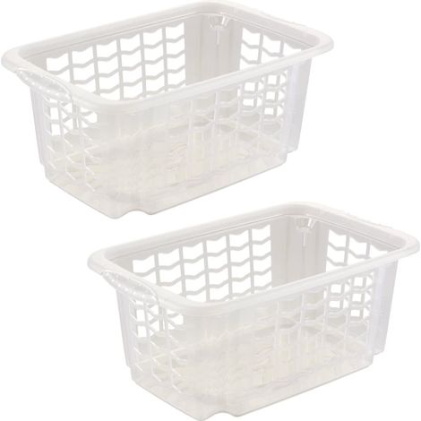 keeeper 2x Cesta de almacenaje, Tamaño S, 30 x 20 x 13 cm, Fritz, Transparente neutro (1/4)