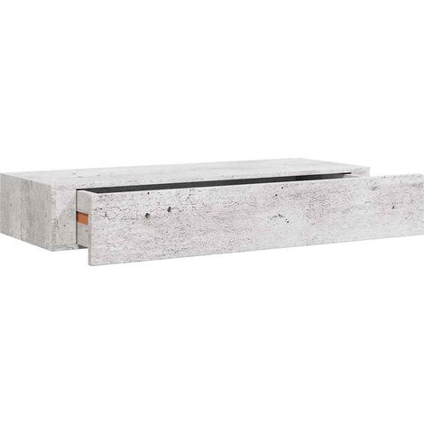 Scaffale con Cassetti da Parete Grigio Cemento 60x23,5x10cm MDF vidaXL