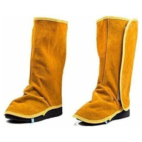 Guêtres de soudage en cuir, couvre-bottes et chaussures de soudage ignifugées, pieds de protection résistants à la chaleur et à l'abrasion pour soudeurs, protecteurs C