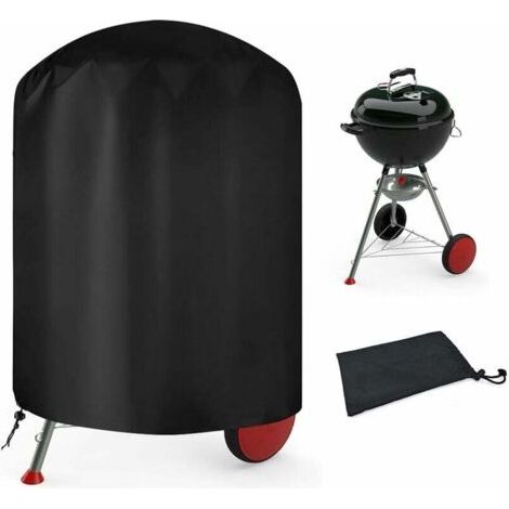 Housse Barbecue Exterieur Rond,Housse Barbecue Bâche de Protection BBQ,210D Oxford Bache Barbecue Exterieur Protection 70x 70 cm (1/4)