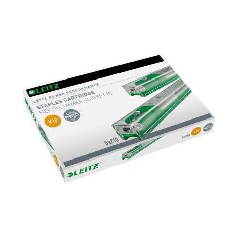 Heftklammerkassette K10 Blockheftgerät 5551 5550 26/10 55 Bl. (80 g/m²) grün 5 x 210 St./Pack. (1/3)