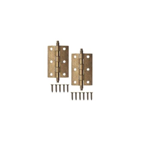 Set di 10 cerniere in metallo anticato, cerniere in ferro, design classico, per armadi, porte, bauli, lattine, stile vintage, casa di campagna retrò, 84 x 40 mm, bronzo - Crezuo (1/4)