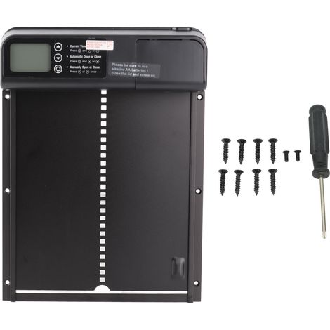 SJLERST Porte Automatique pour Poulailler, Alliage d'aluminium Affichage LED avec Minuterie pour Volaille Fermier 12,6 X 9,6 Pouces (1/5)