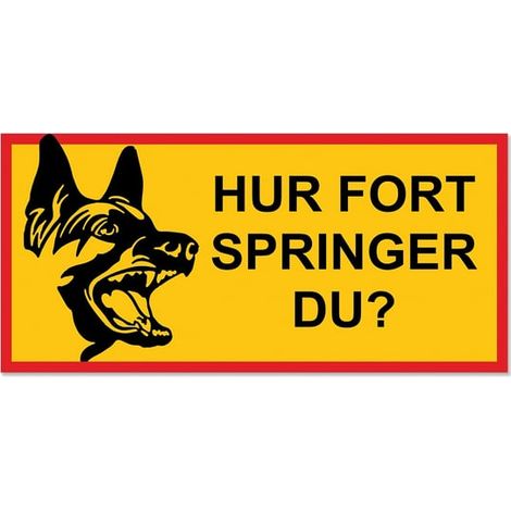 Panneau « À quelle vitesse courez-vous » / Panneau pour chien / Panneau d'avertissement - Oblong