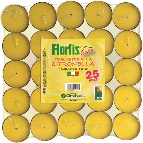 Tealights citronella 4 h, 25 pezzi - orvital spa (1/2)
