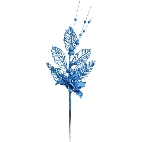 Tige florale de noël bleue, choix artificiel multifonctionnel éblouissant de 42cm pour les événements d'entreprise de fête de mariage (1/5)