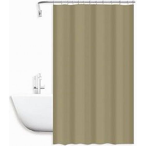 TRADE SHOP - Tenda Doccia Antimuffa Impermeabile Peva 240x200cm Ganci Anelli Bagno Beige 79715 - (1/2)