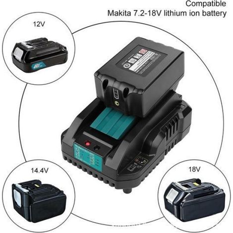 Chargeur De Batterie - 14 4 V À 18 V - 4 A - Compatible Avec Batteries Makita BL1850 BL1840 BL1830 BL1430 BL1415 - Entrée 100-240 V CA - 1 Pièce (1/5)