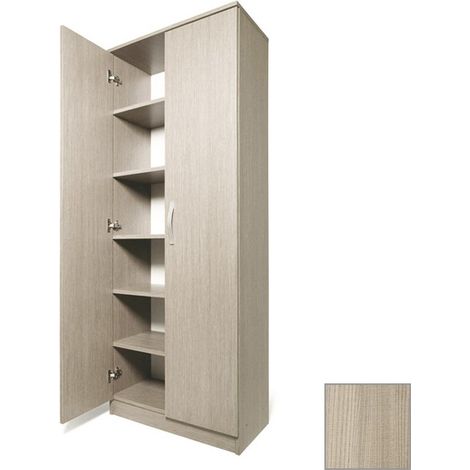Meuble à chaussures polyvalent orme en bois mélaminé 2 portes h182x71x38 (1/5)