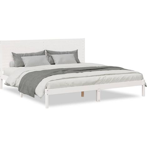 Maison Exclusive - Giroletto Extra Lungo senza Materasso Bianco 180x220cm Massello (1/5)