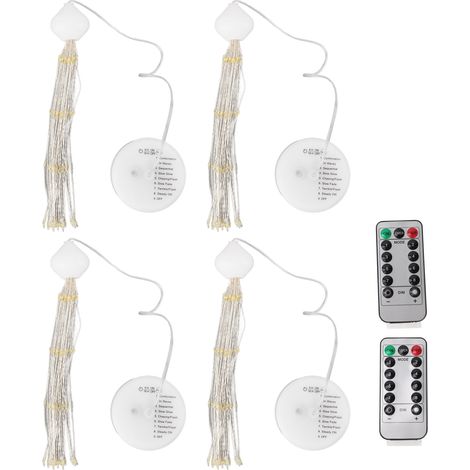 guirlandes lumineuses LED effet feu d'artifice, lumière chaude, télécommande, étanches IP65, alimentées par piles, pour décorations de Noël sous tente ou terrasse. (1/5)