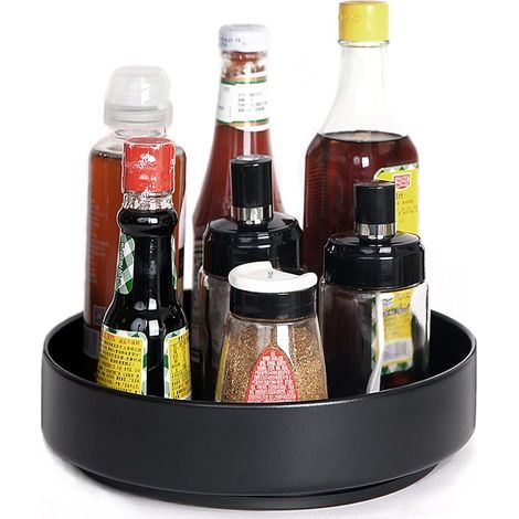 360° Lazy Susan Plateau Tournant, Plateau Tournant Épices de 25,5 cm, Porte Épices Rotatif, Plateau Pivotant pour Cuisine, Placards, Salle à Manger, Salle de Bain et Comptoir (1/5)
